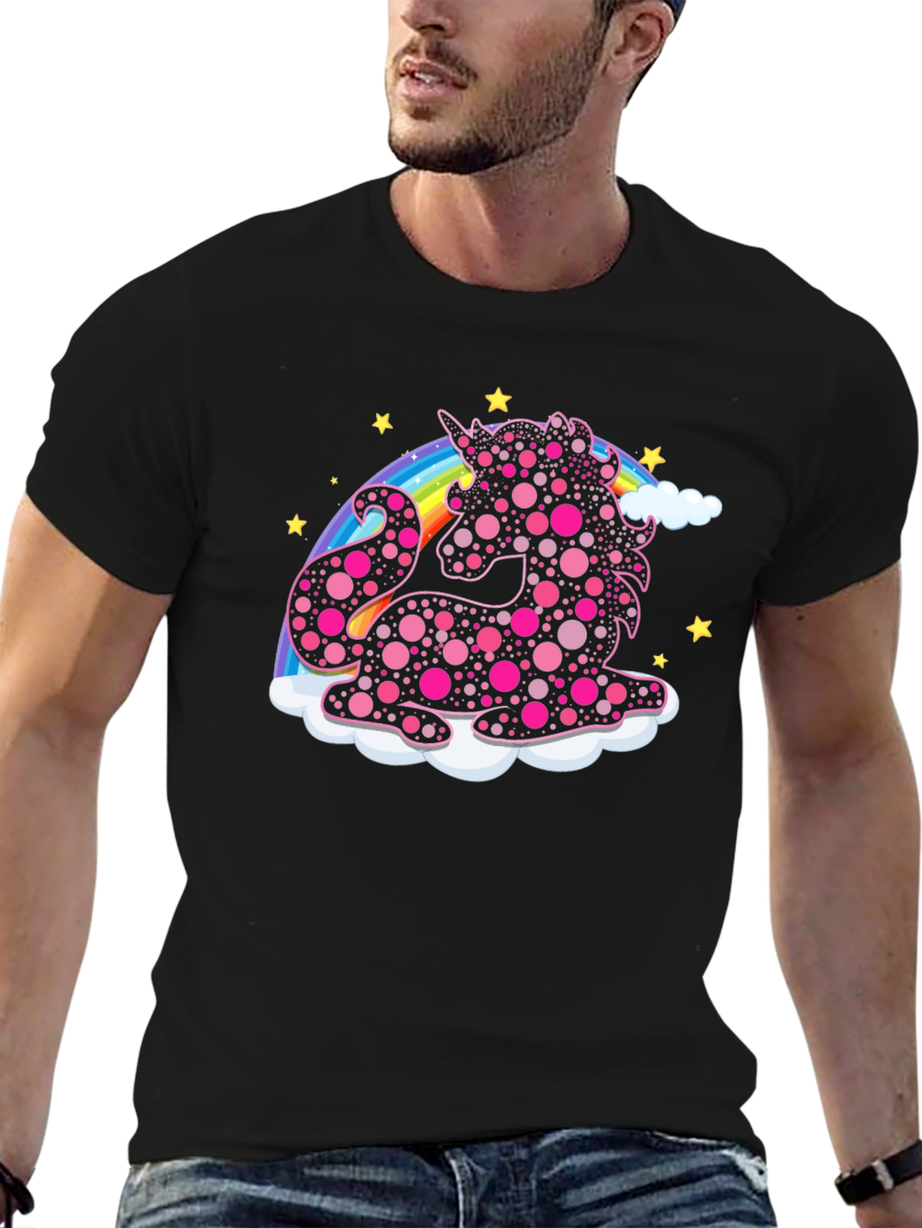 Unicorn Rainbow T-Shirt - Black