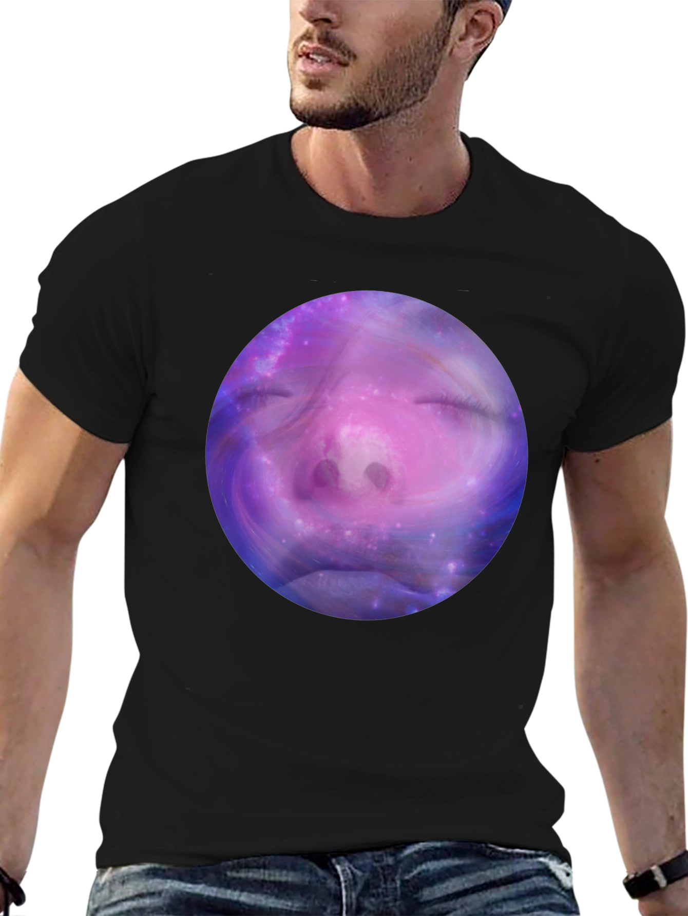 Cosmic Dreamer Graphic Tee - Unisex Black T-Shirt