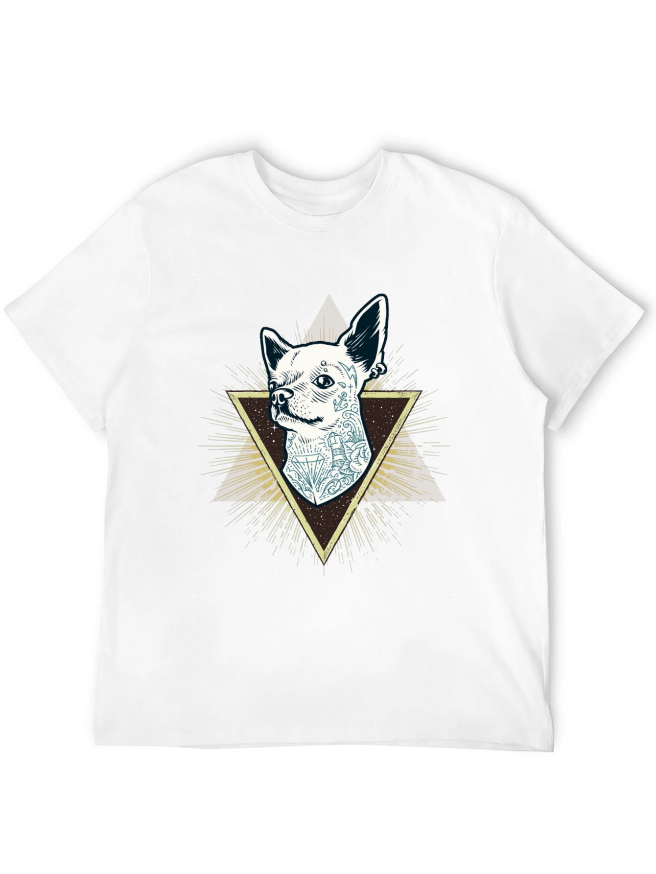 Tattooed Dog Graphic Tee - Mens Black T-Shirt