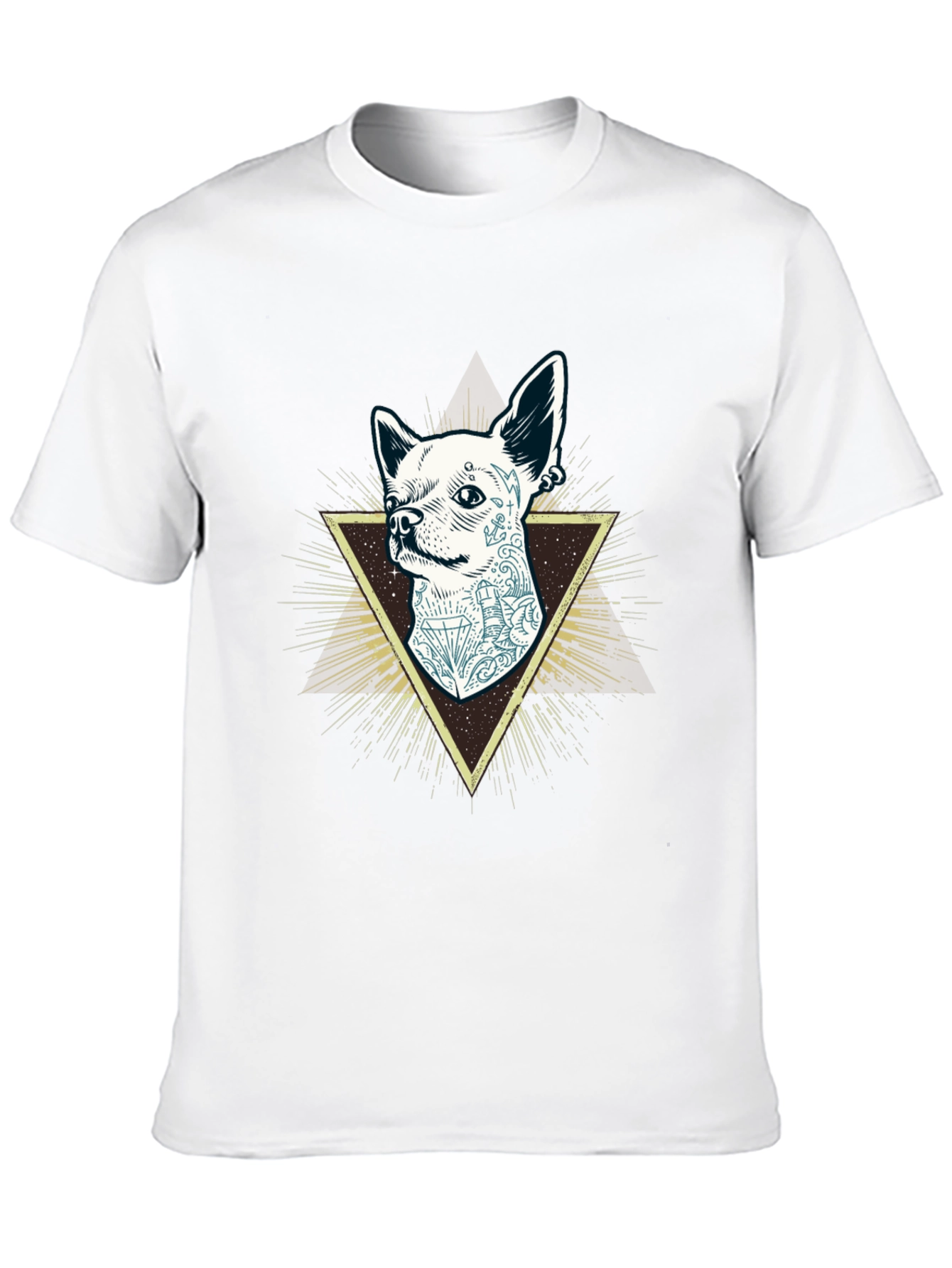 Tattooed Dog Graphic Tee - Mens Black T-Shirt