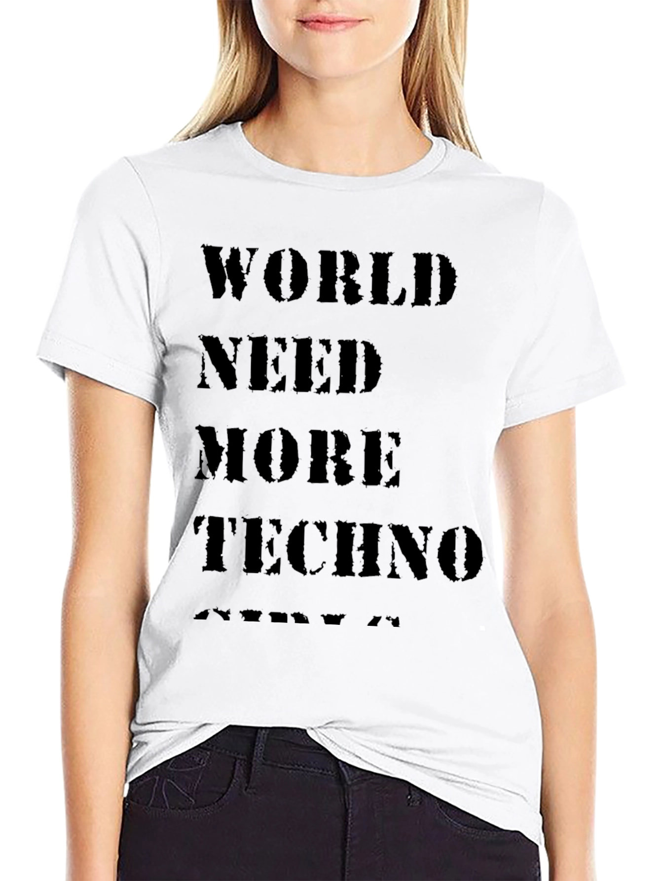 World Need More Techno Black T-Shirt