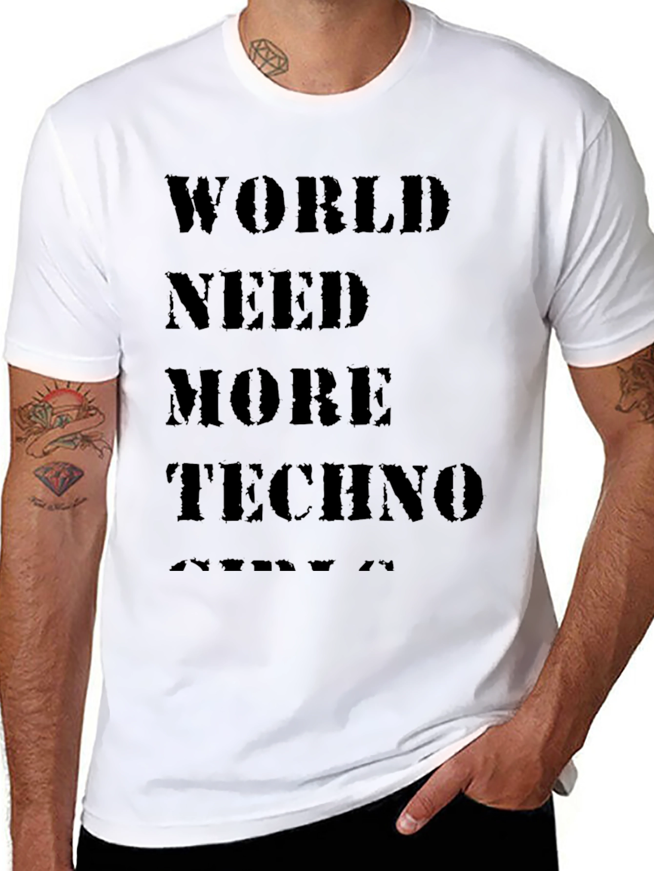 World Need More Techno Black T-Shirt