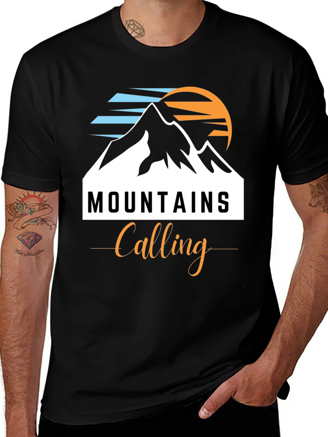 Mountains Calling Black T-Shirt