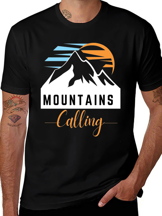 Mountains Calling Black T-Shirt