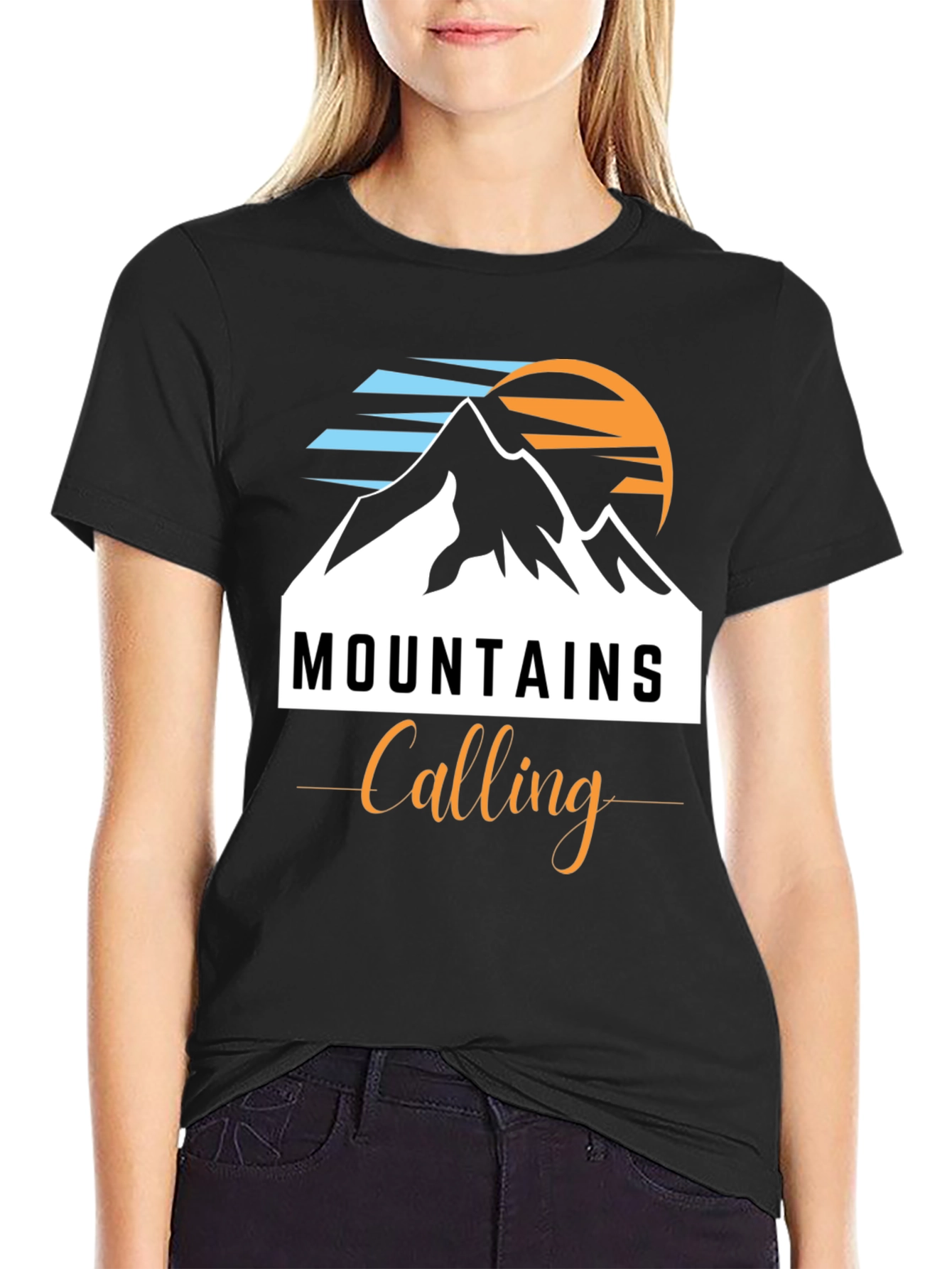 Mountains Calling Black T-Shirt