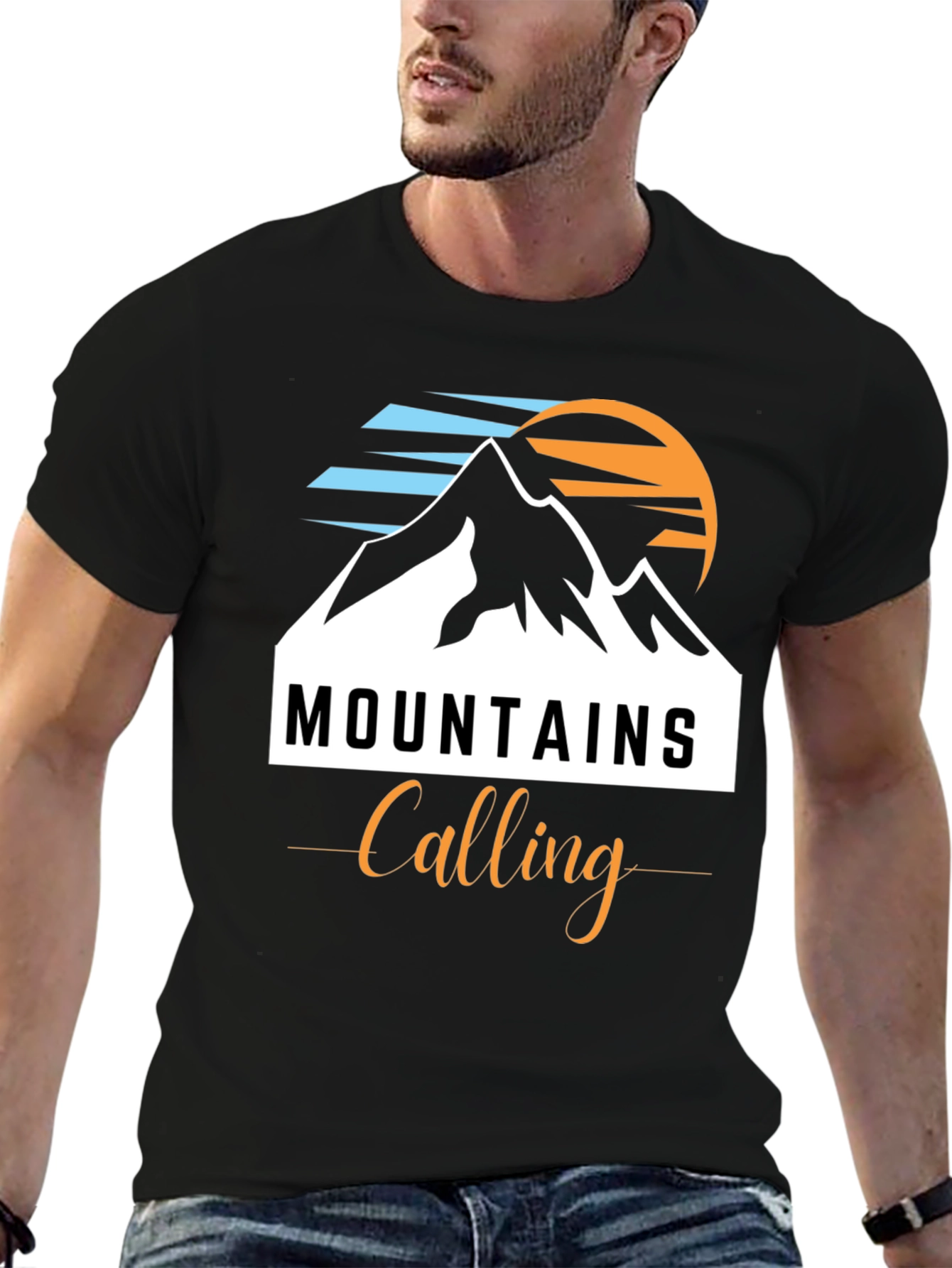 Mountains Calling Black T-Shirt