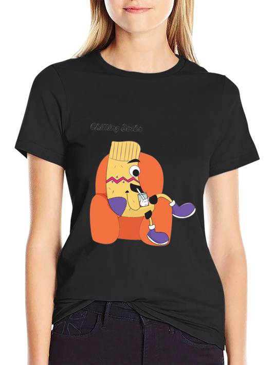 Chilling Socks Cartoon Graphic Tee - Unisex