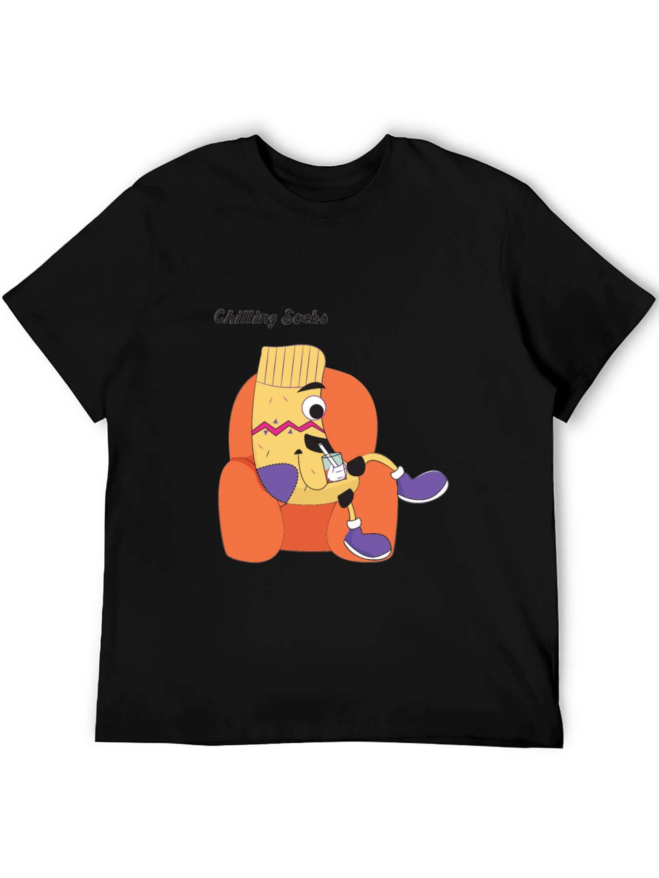 Chilling Socks Cartoon Graphic Tee - Unisex