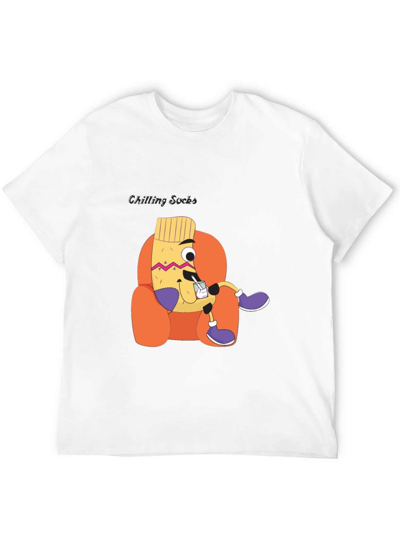 Chilling Socks Cartoon Graphic Tee - Unisex
