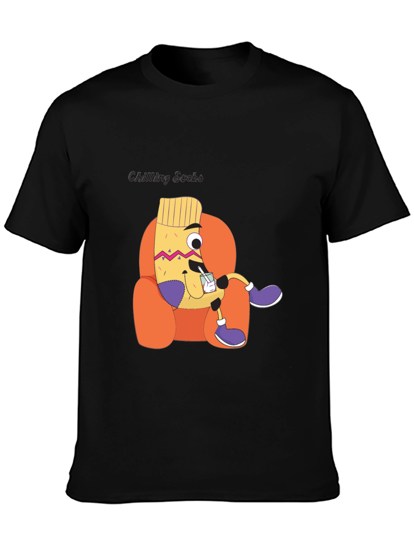 Chilling Socks Cartoon Graphic Tee - Unisex