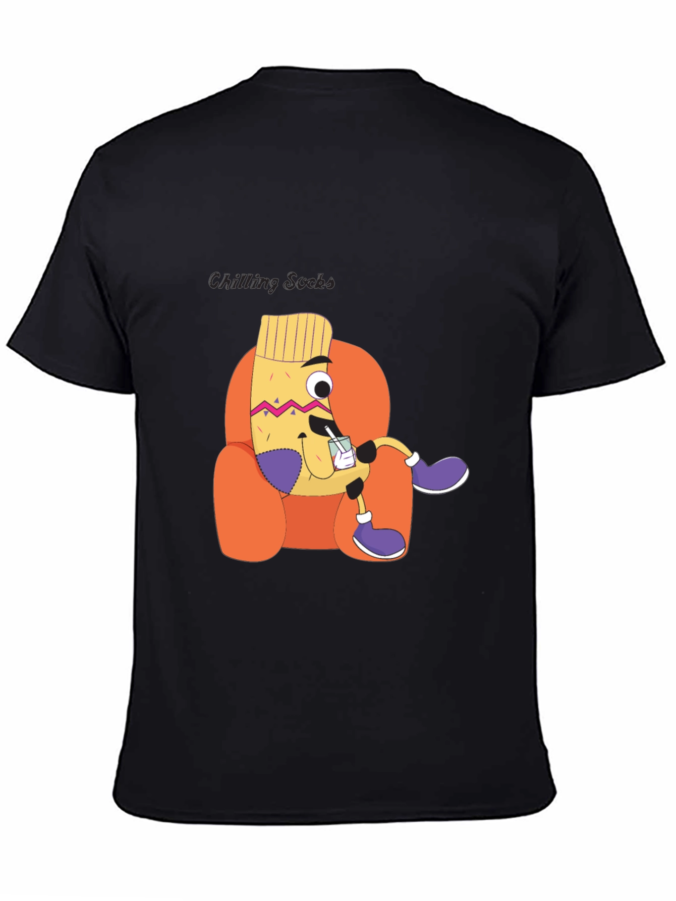 Chilling Socks Cartoon Graphic Tee - Unisex
