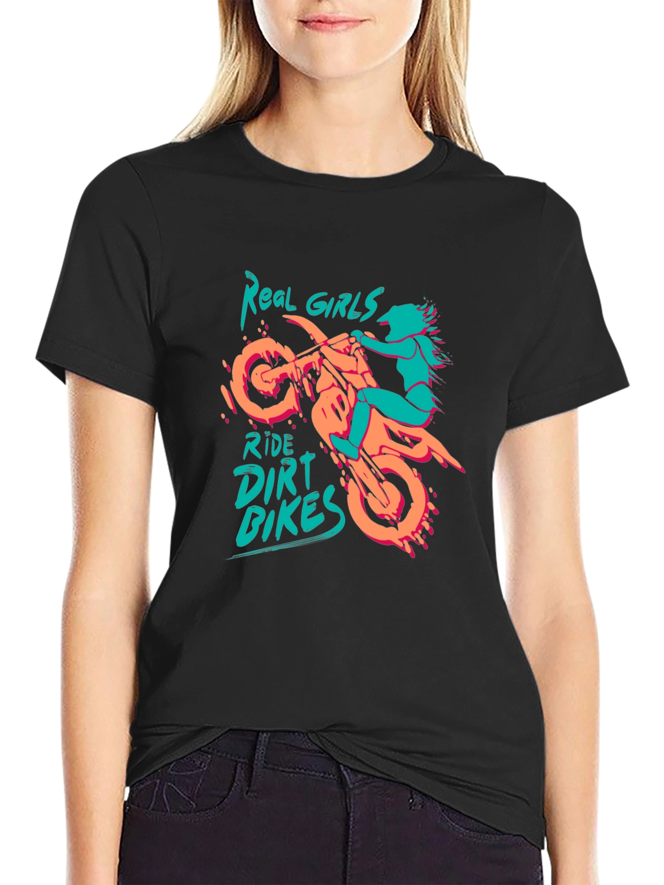 Real Girls Ride Dirt Bikes Graphic T-Shirt