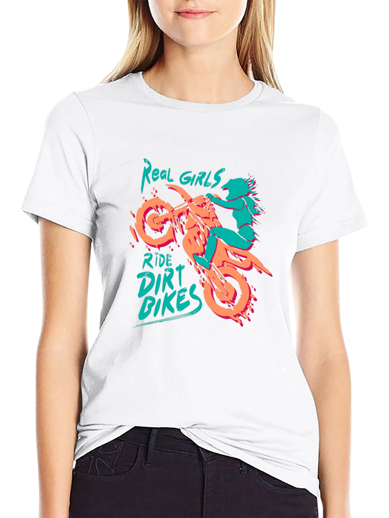 Real Girls Ride Dirt Bikes Graphic T-Shirt