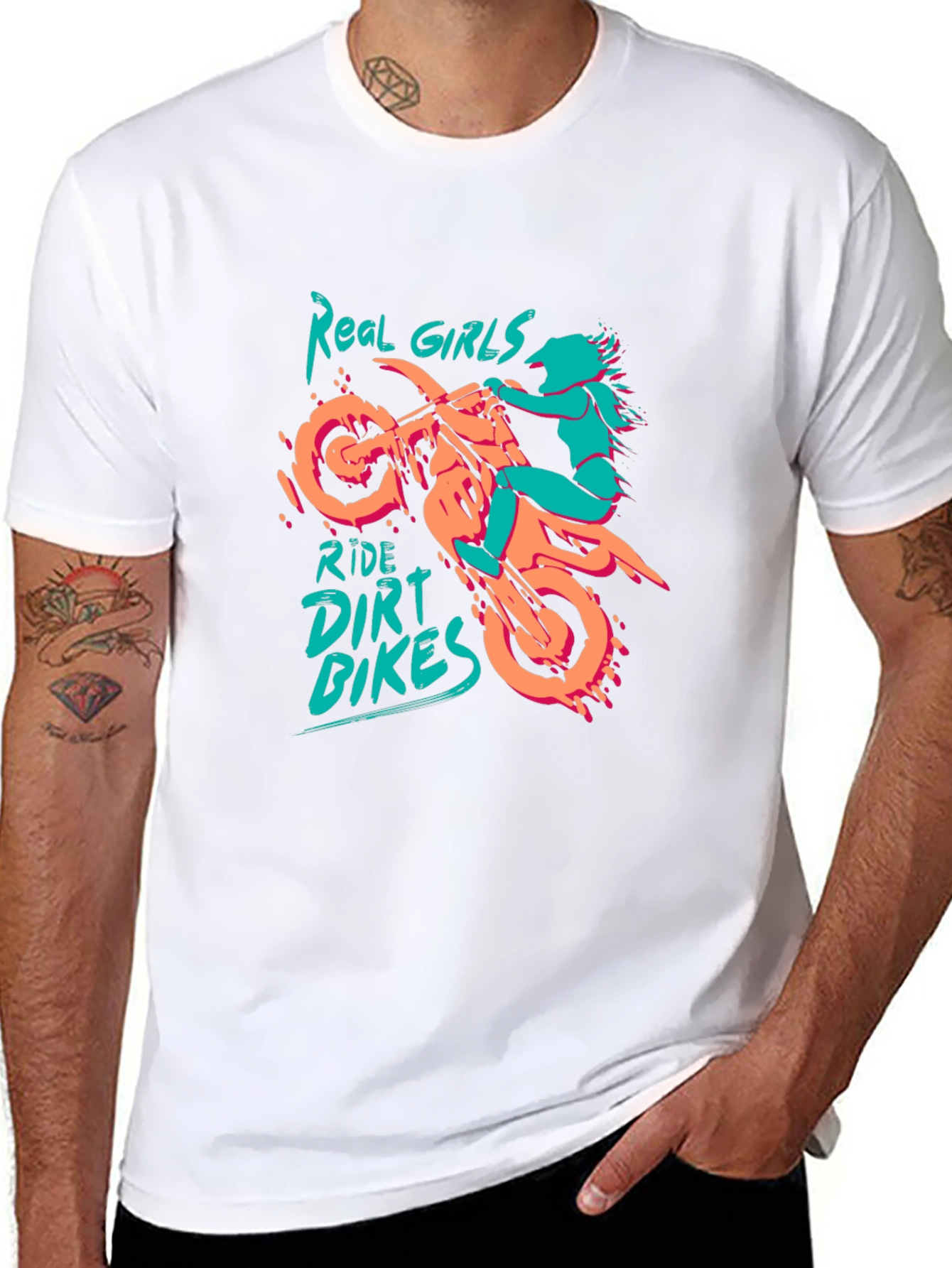 Real Girls Ride Dirt Bikes Graphic T-Shirt