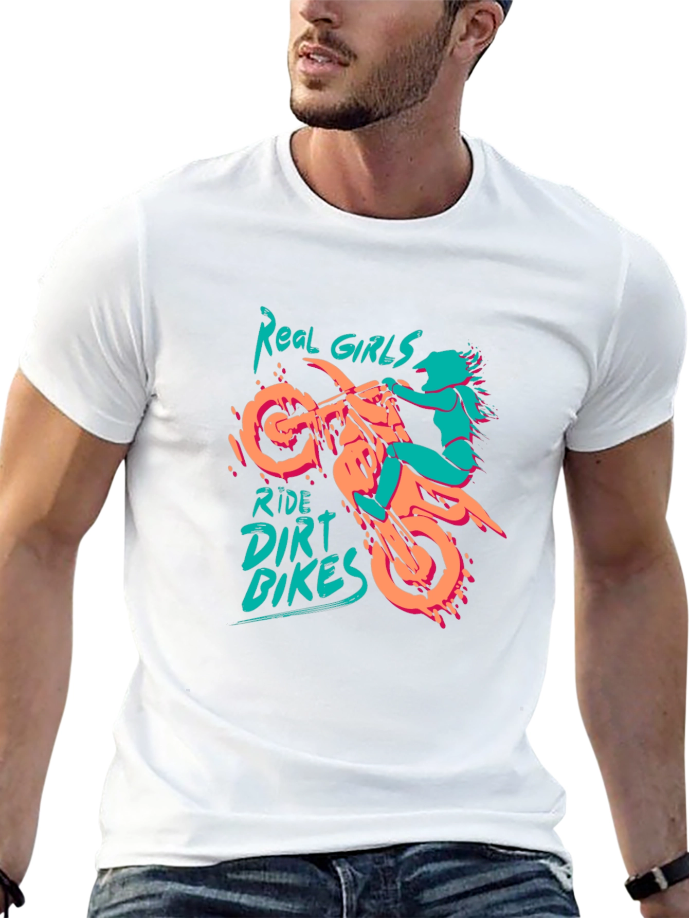 Real Girls Ride Dirt Bikes Graphic T-Shirt