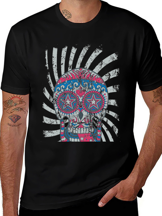 Sugar Skull Graphic Tee - Cool Design!