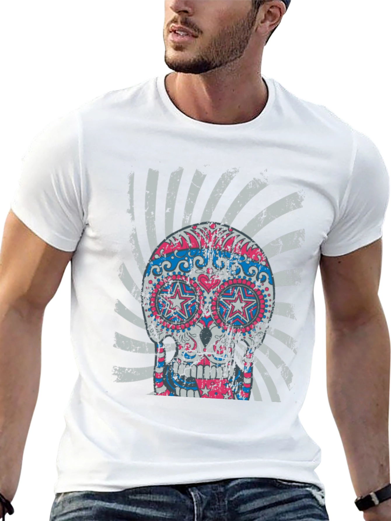 Sugar Skull Graphic Tee - Cool Design!