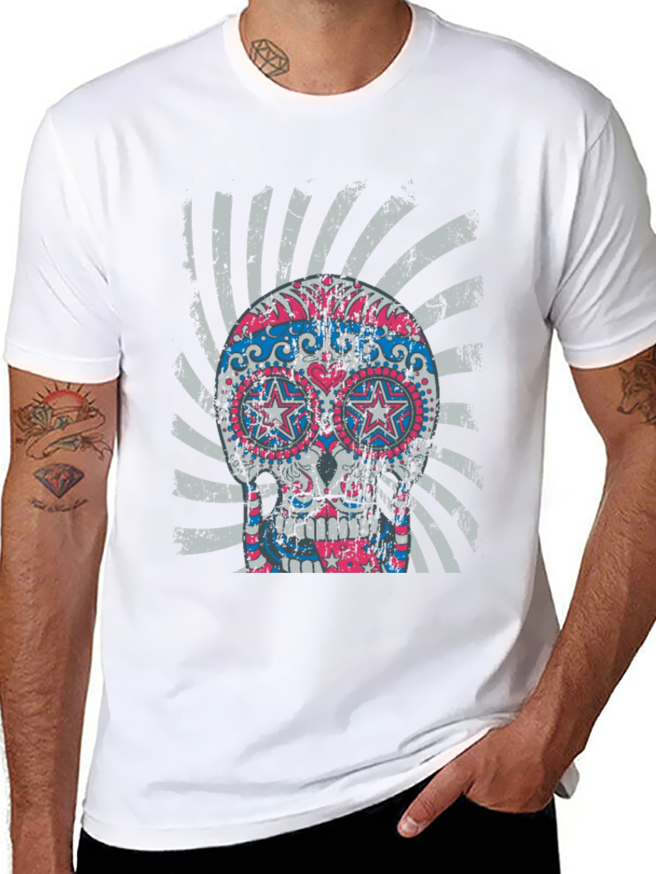 Sugar Skull Graphic Tee - Cool Design!