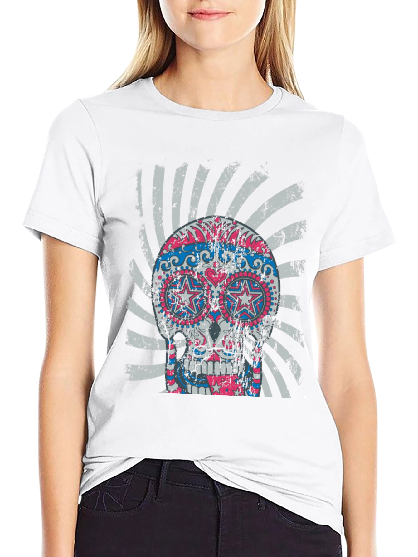Sugar Skull Graphic Tee - Cool Design!