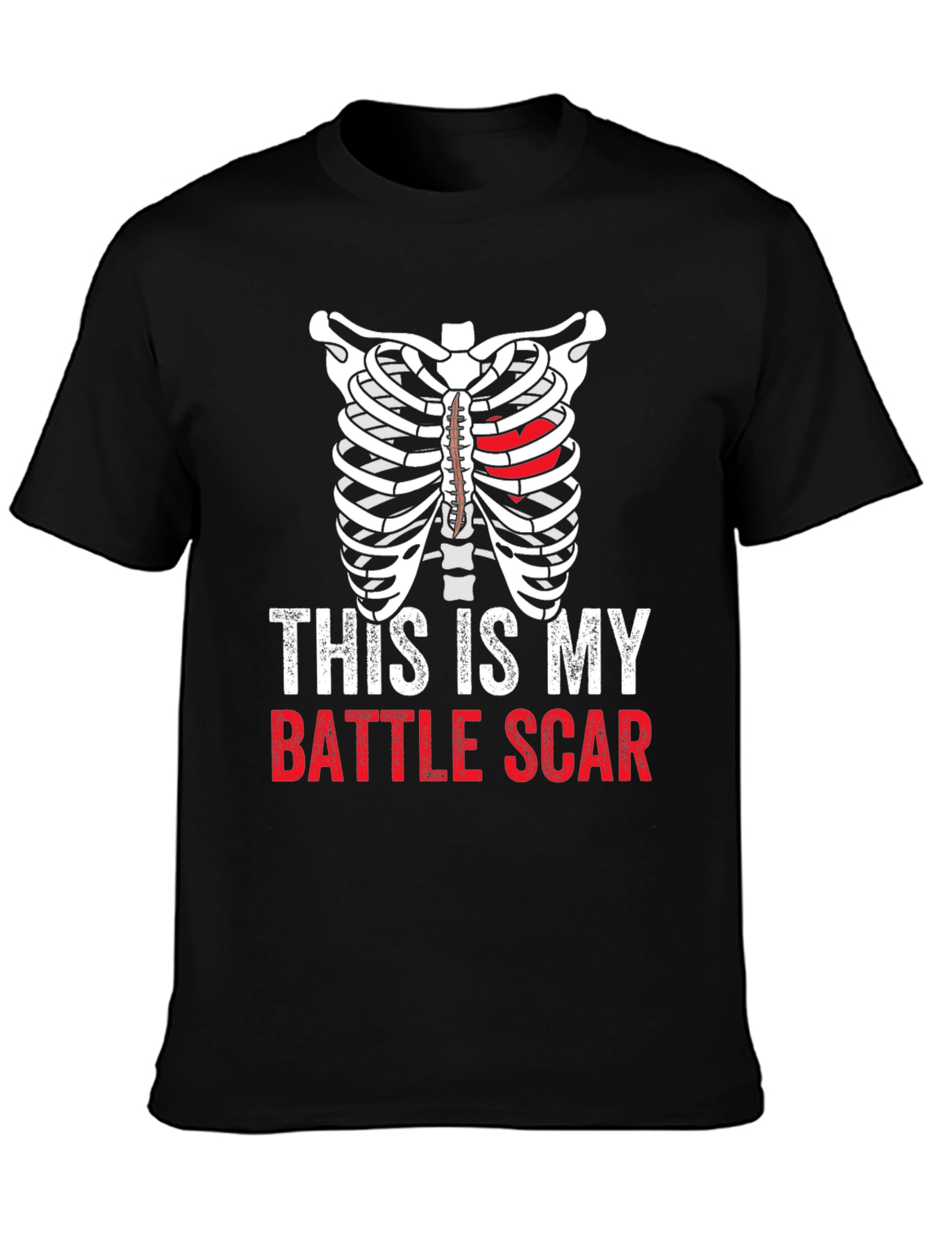 This Is My Battle Scar Ribcage Heart T-Shirt
