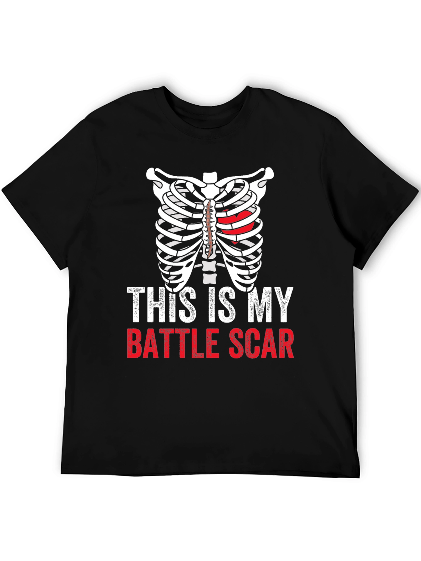 This Is My Battle Scar Ribcage Heart T-Shirt