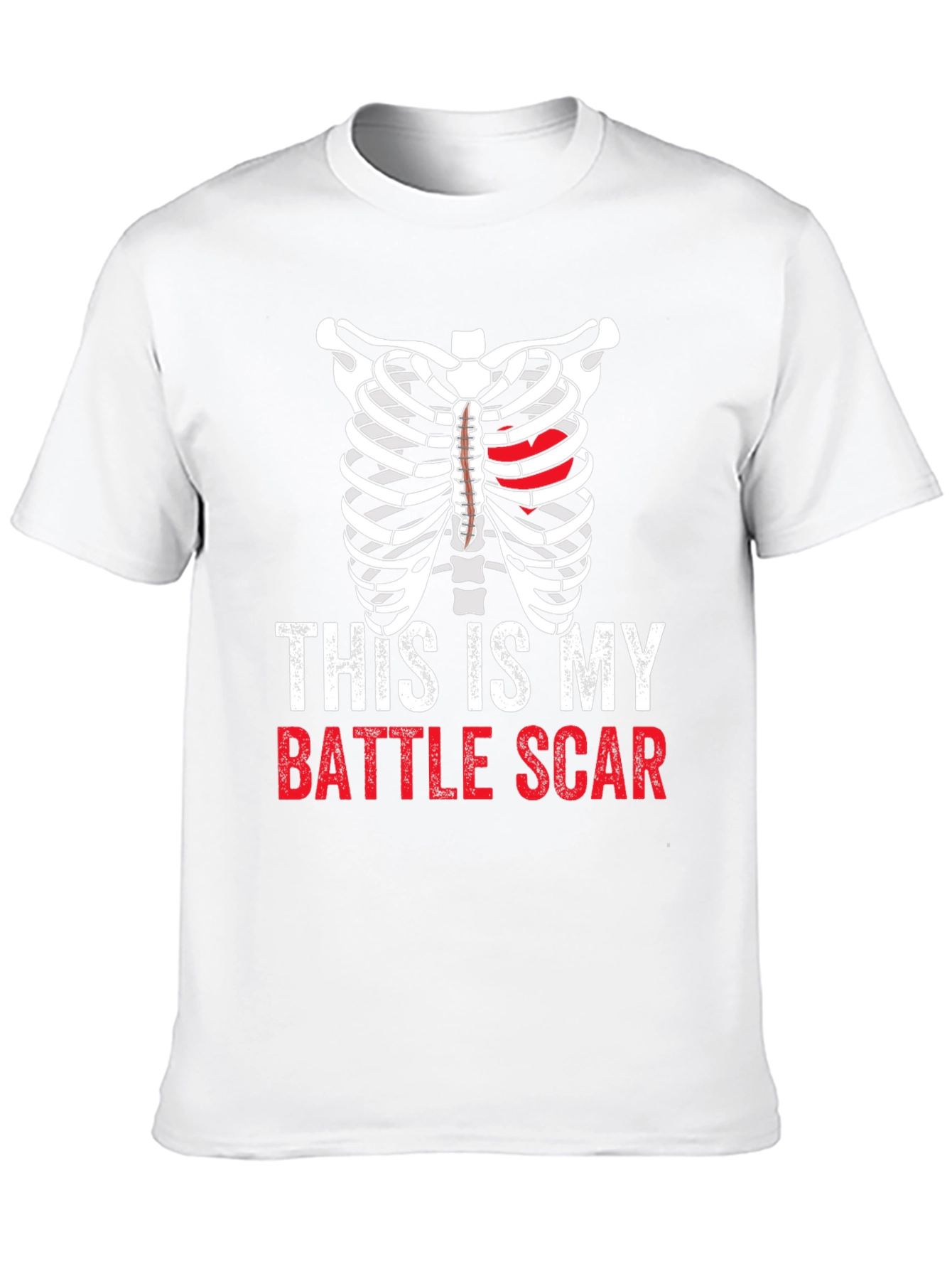 This Is My Battle Scar Ribcage Heart T-Shirt