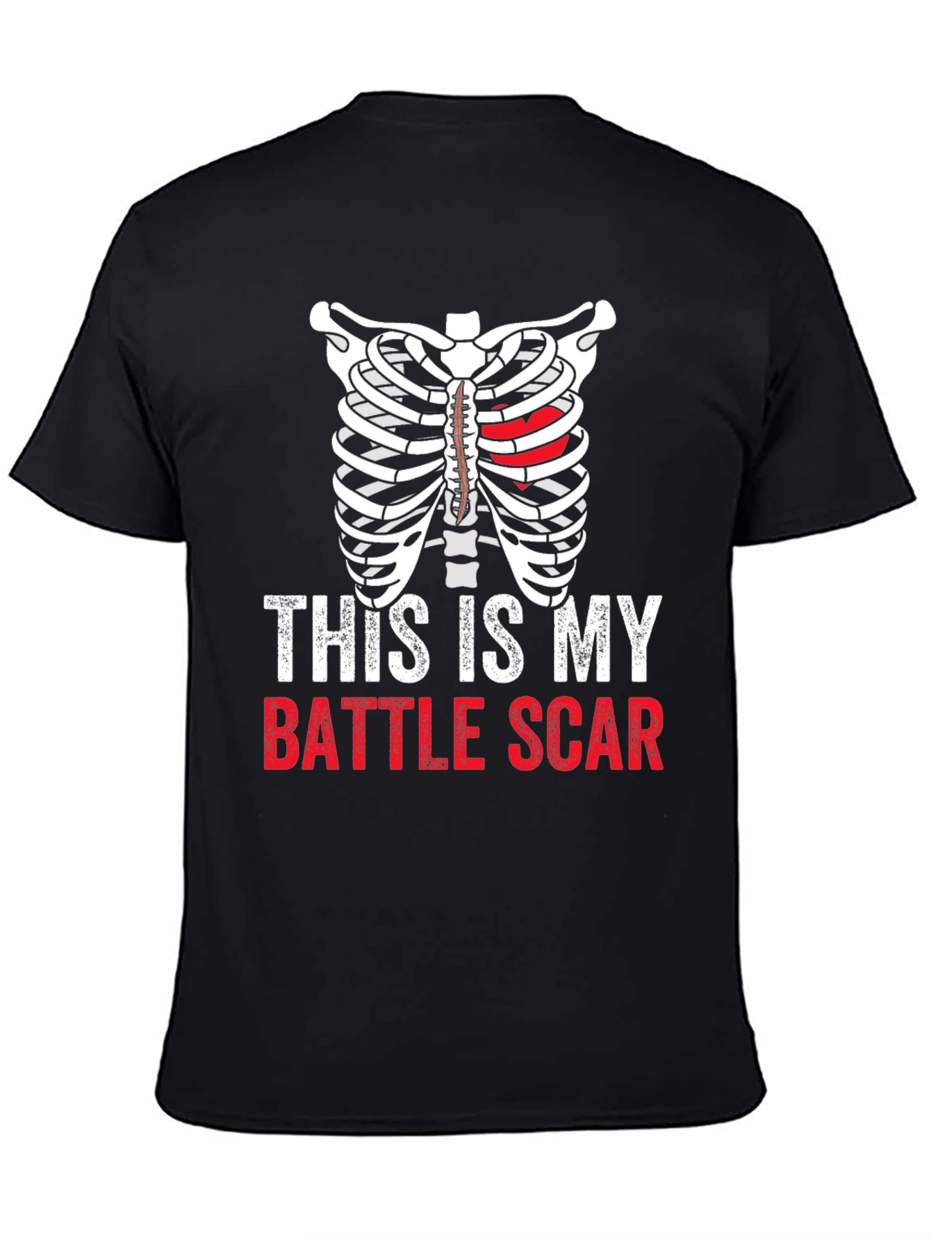 This Is My Battle Scar Ribcage Heart T-Shirt
