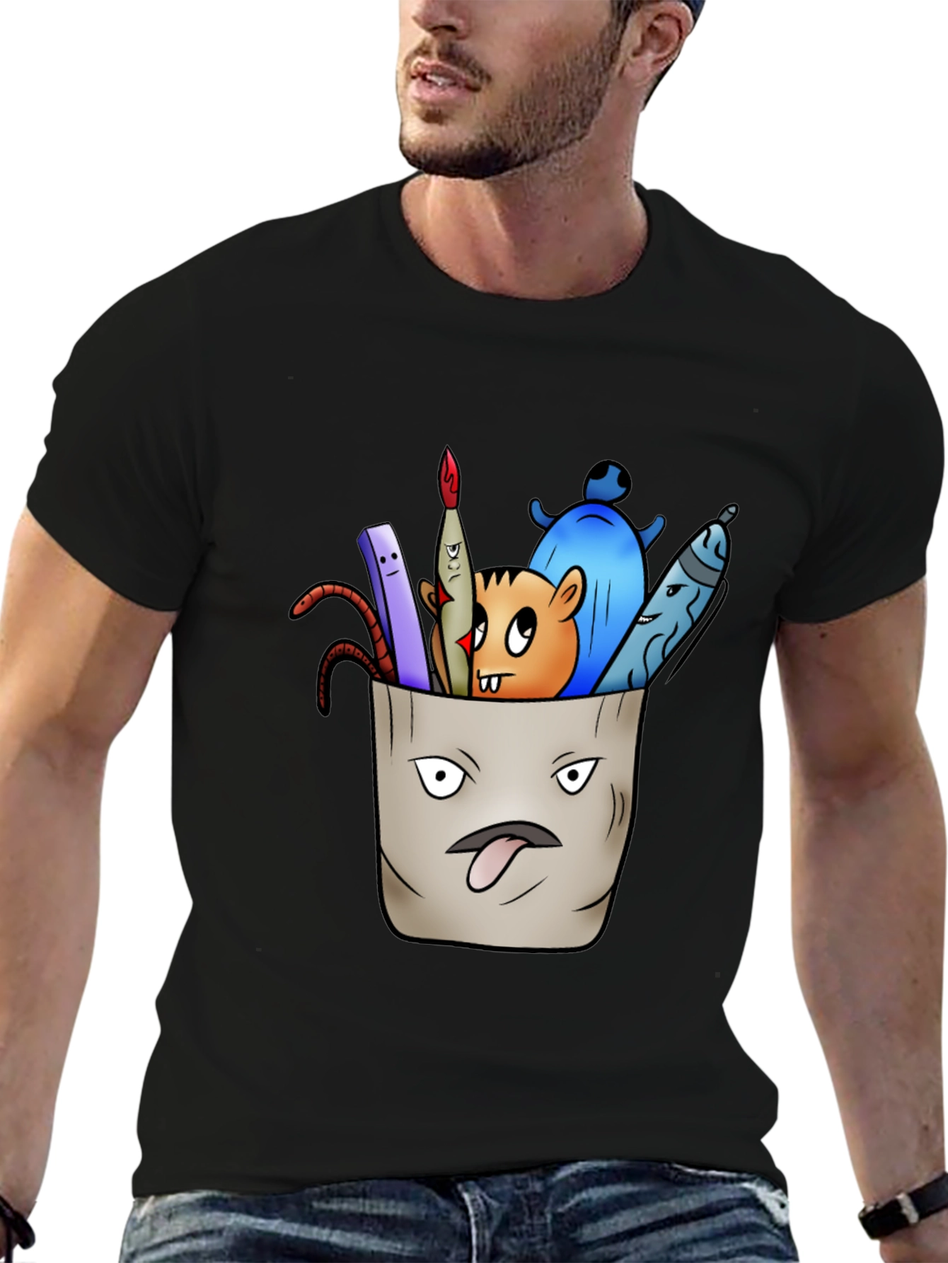 Pocket Monster Graphic Tee - Unique Cartoon Design