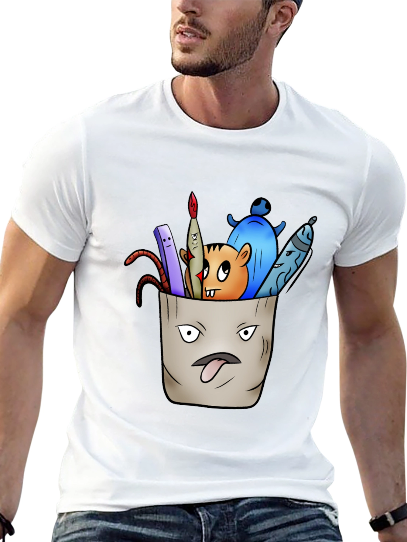 Pocket Monster Graphic Tee - Unique Cartoon Design