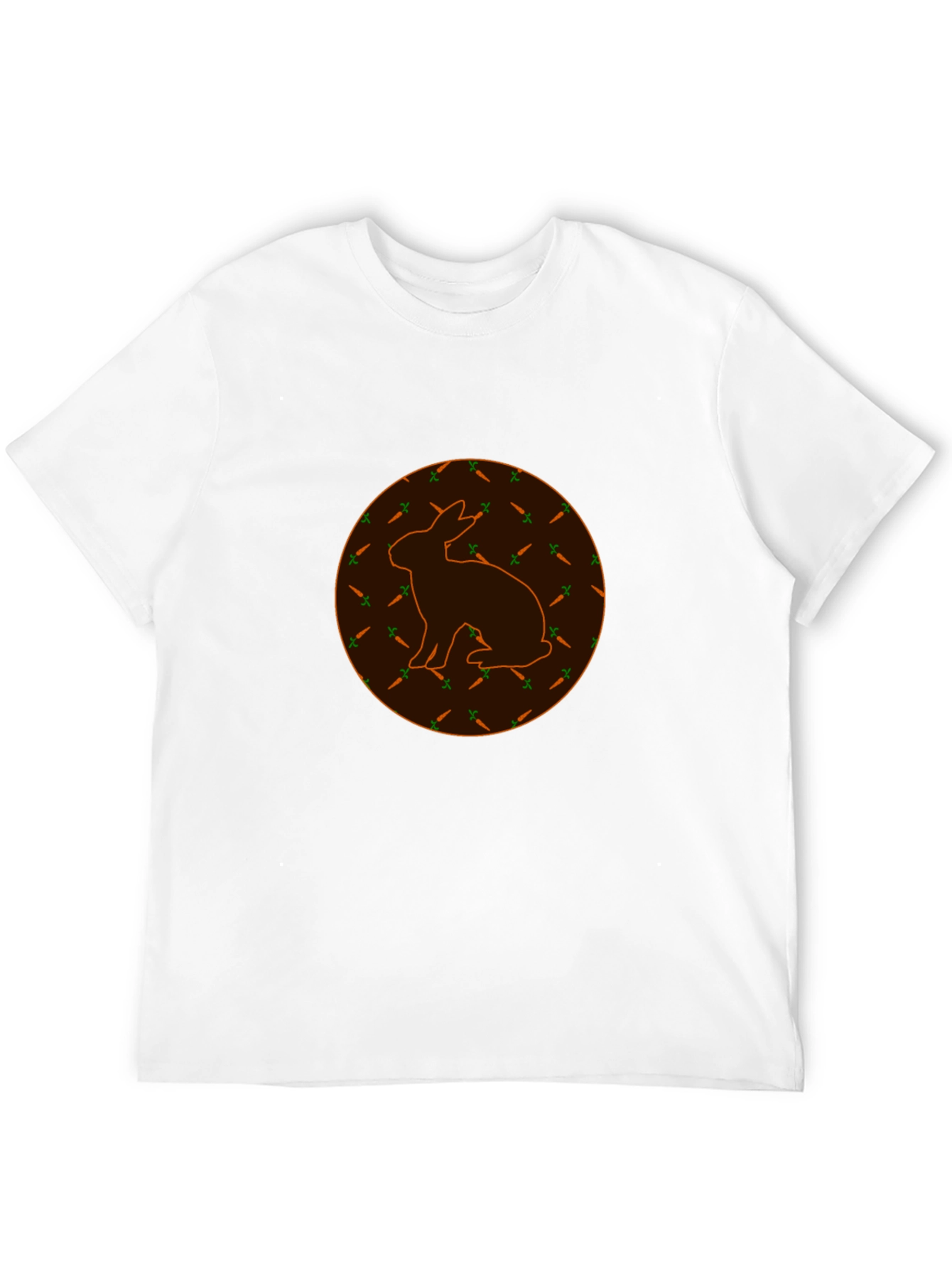 Rabbit & Carrot Print Black T-Shirt