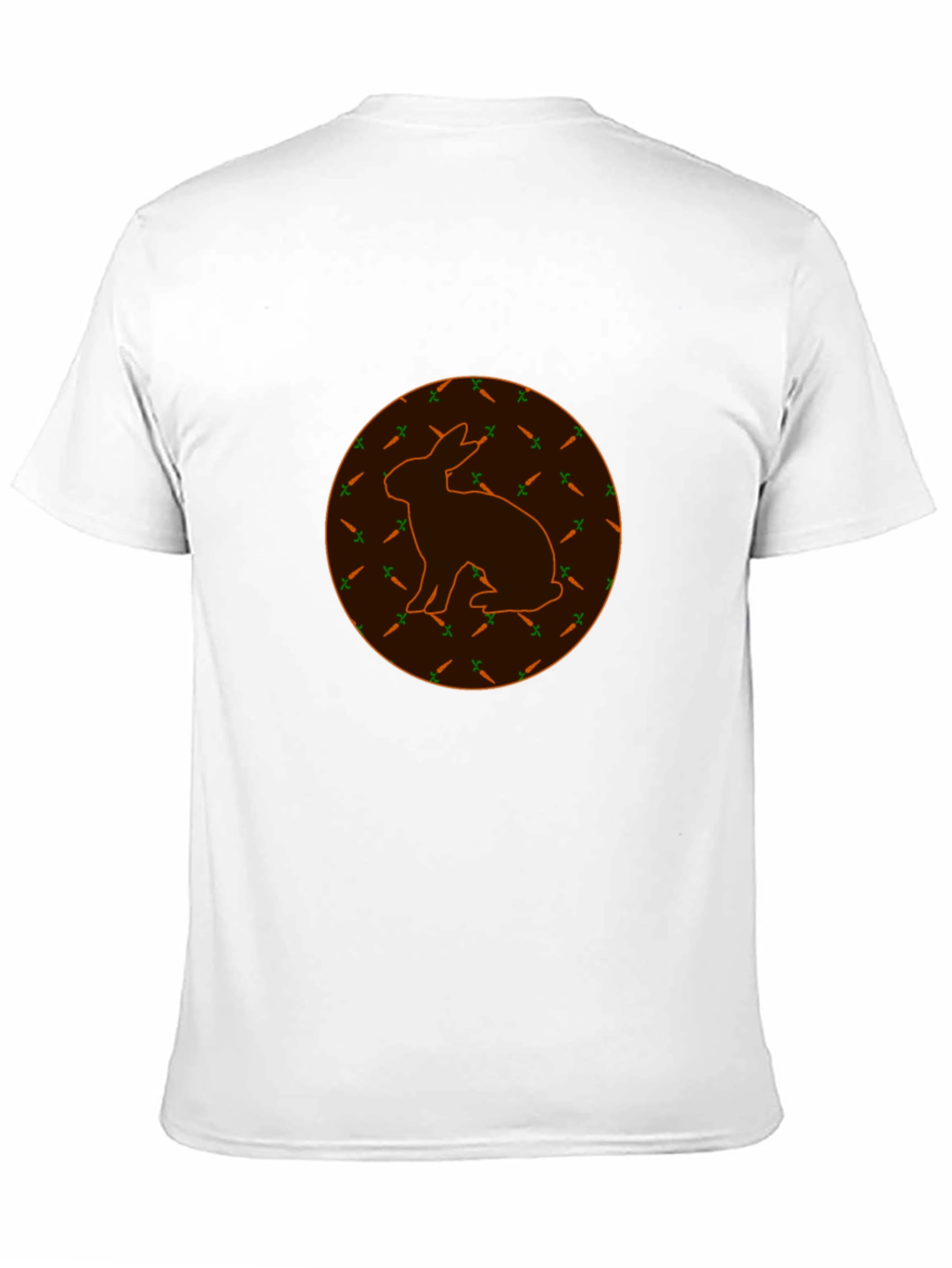 Rabbit & Carrot Print Black T-Shirt