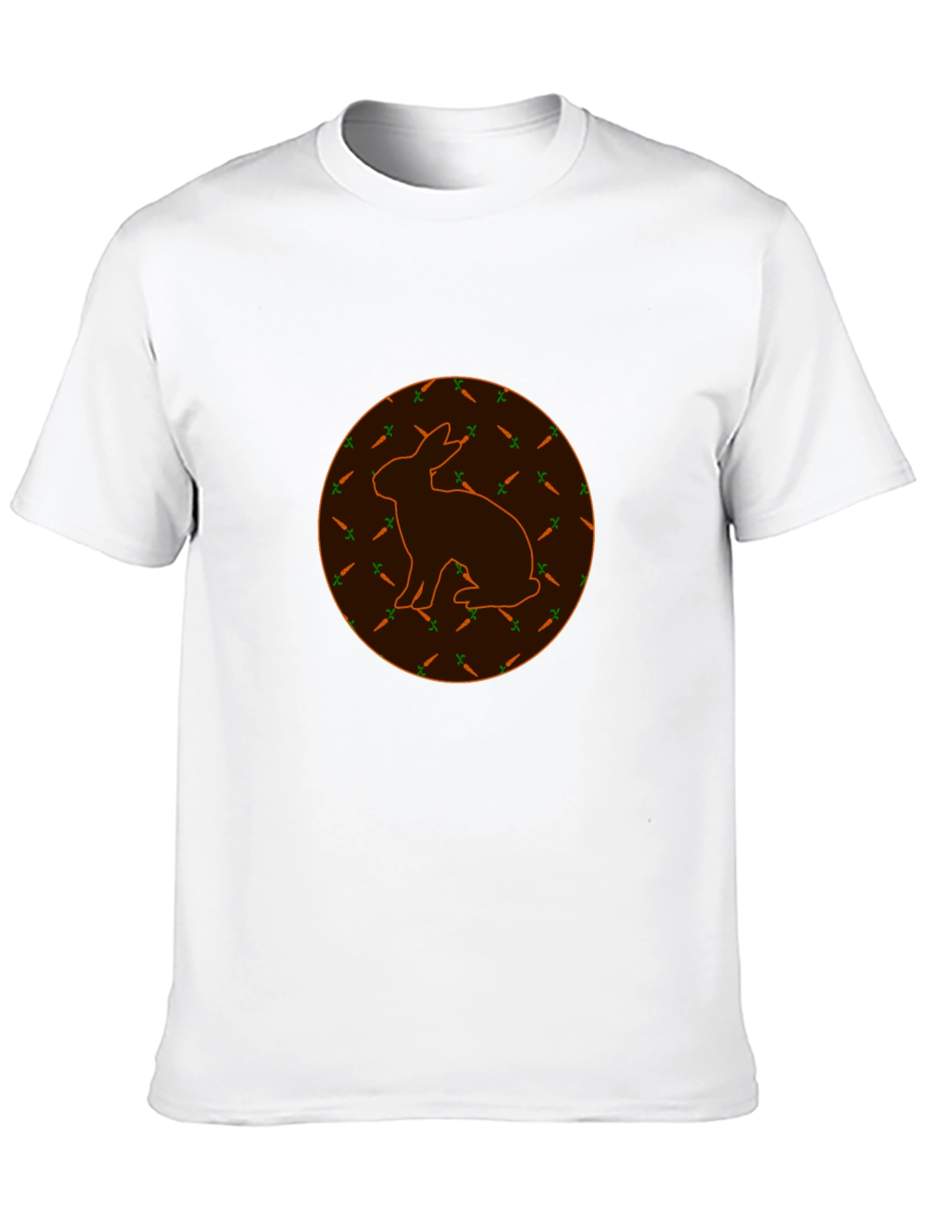 Rabbit & Carrot Print Black T-Shirt