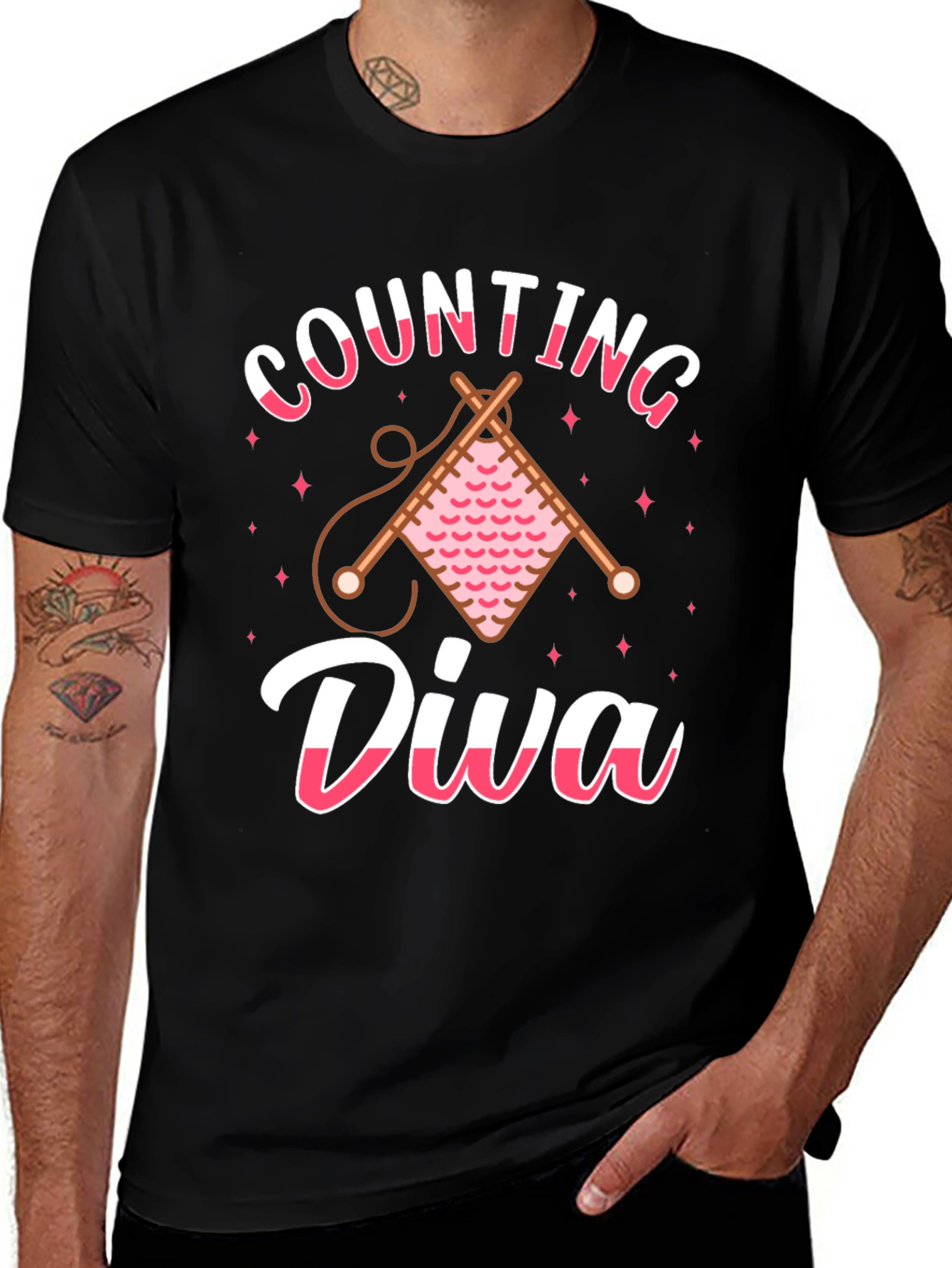 Knitting Diva Black T-Shirt