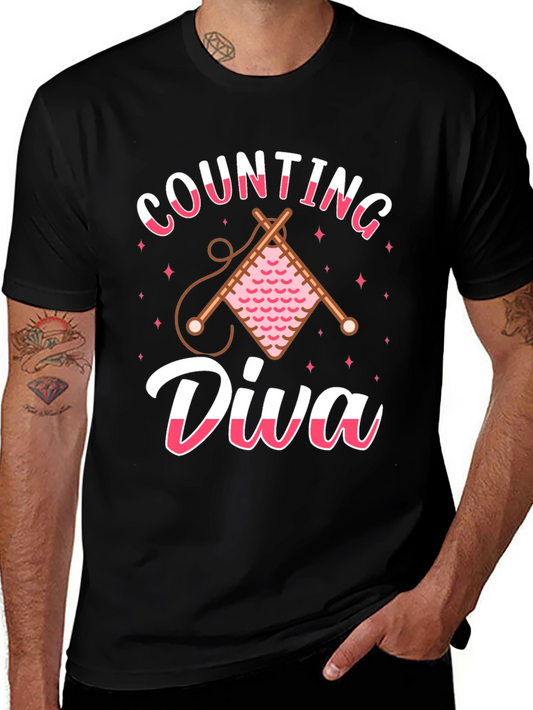 Knitting Diva Black T-Shirt