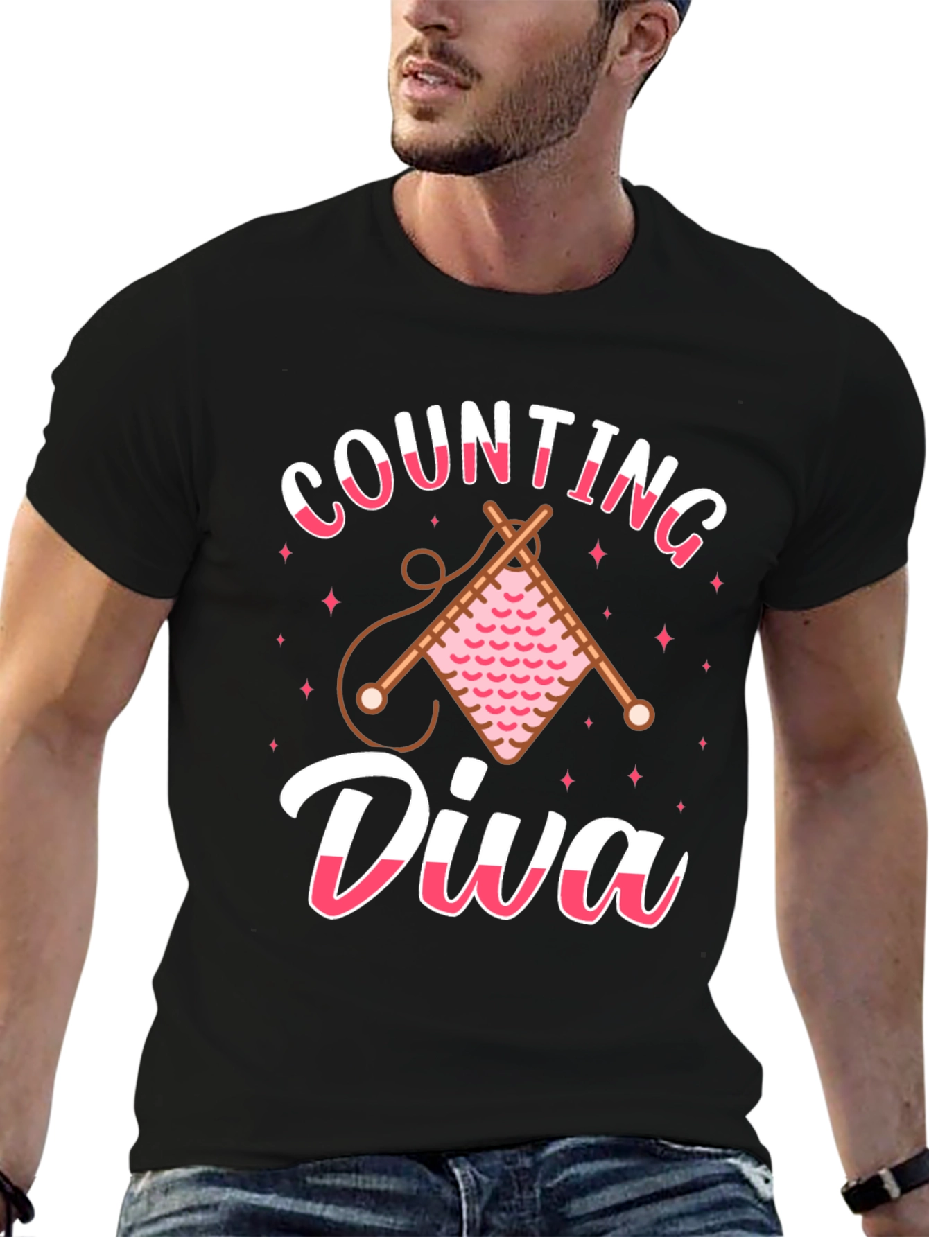 Knitting Diva Black T-Shirt