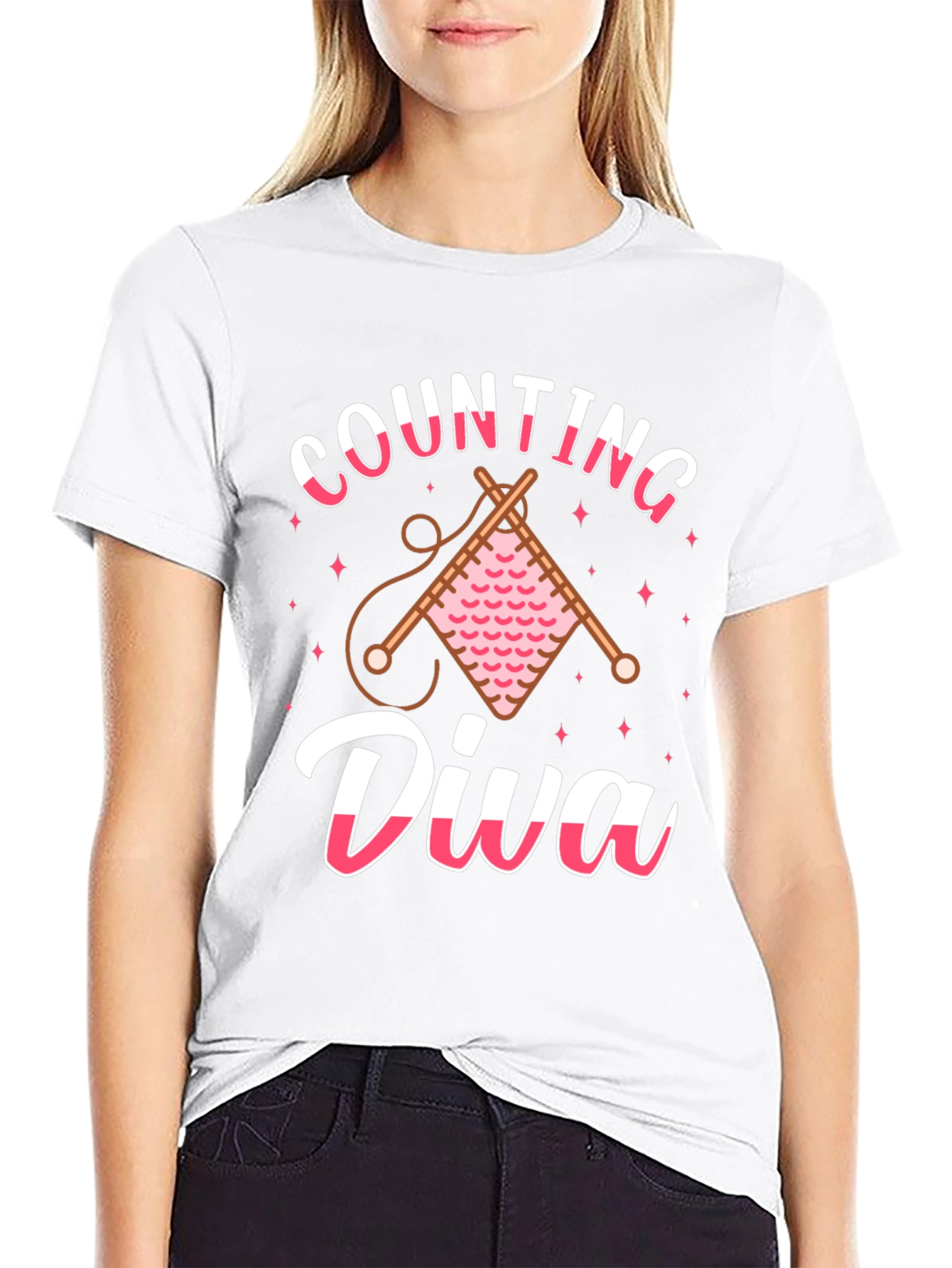 Knitting Diva Black T-Shirt