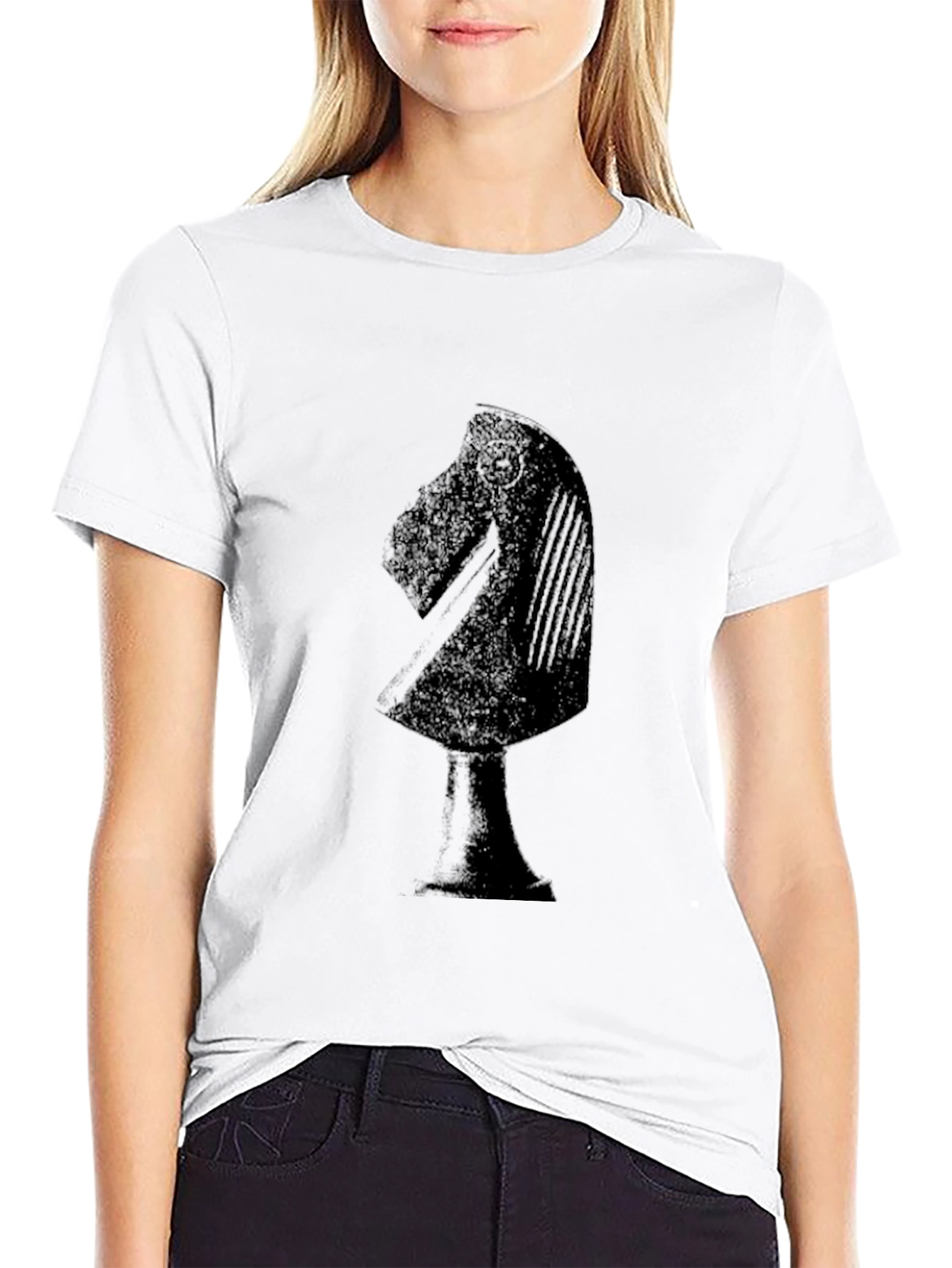 Chess Knight Graphic T-Shirt - Black