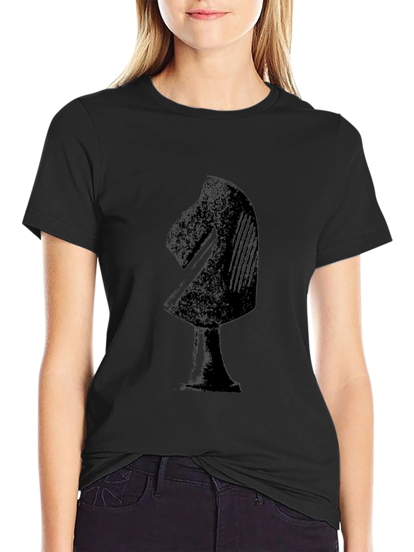 Chess Knight Graphic T-Shirt - Black