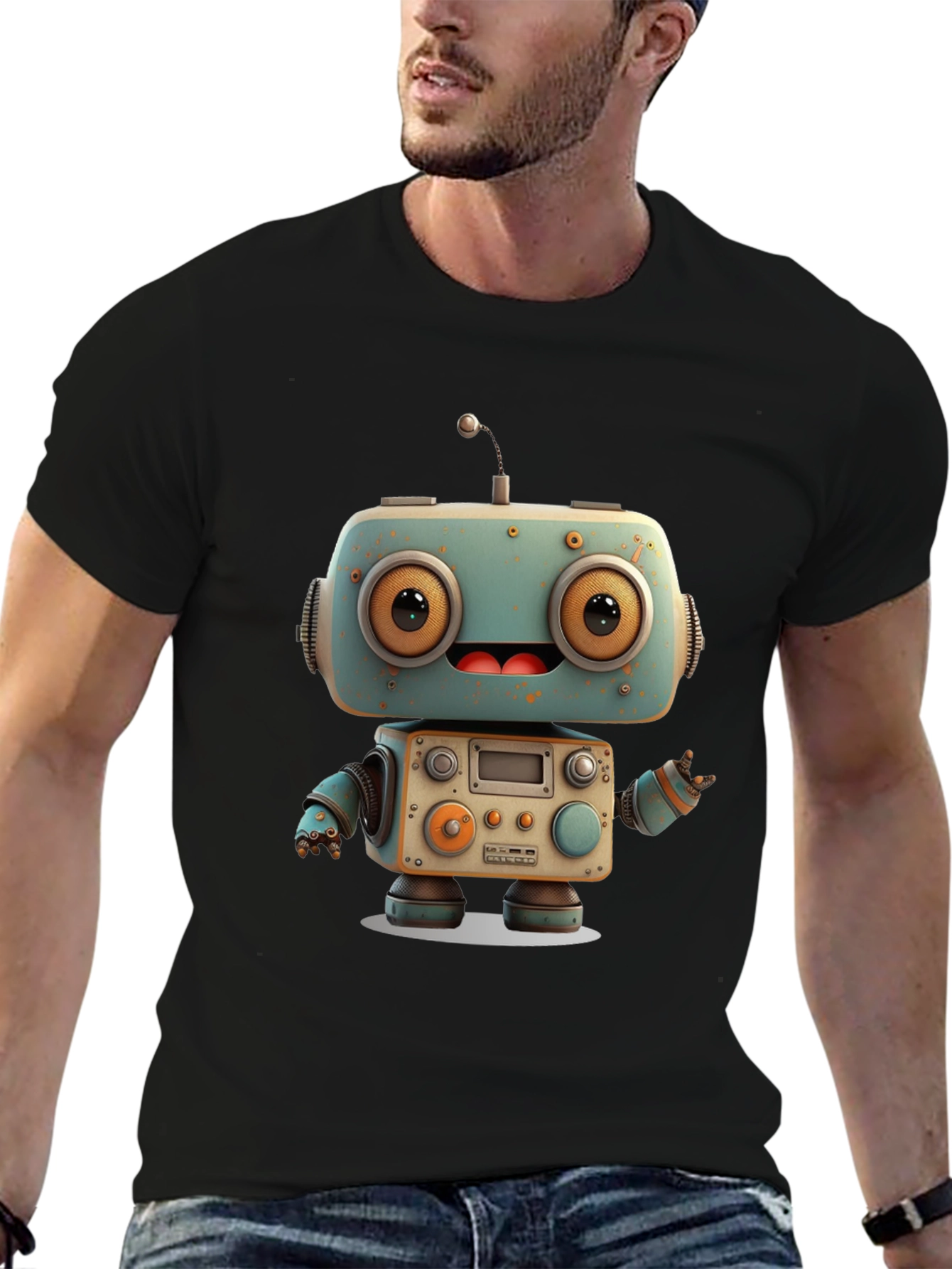 Robot Graphic Tee - Unique Design