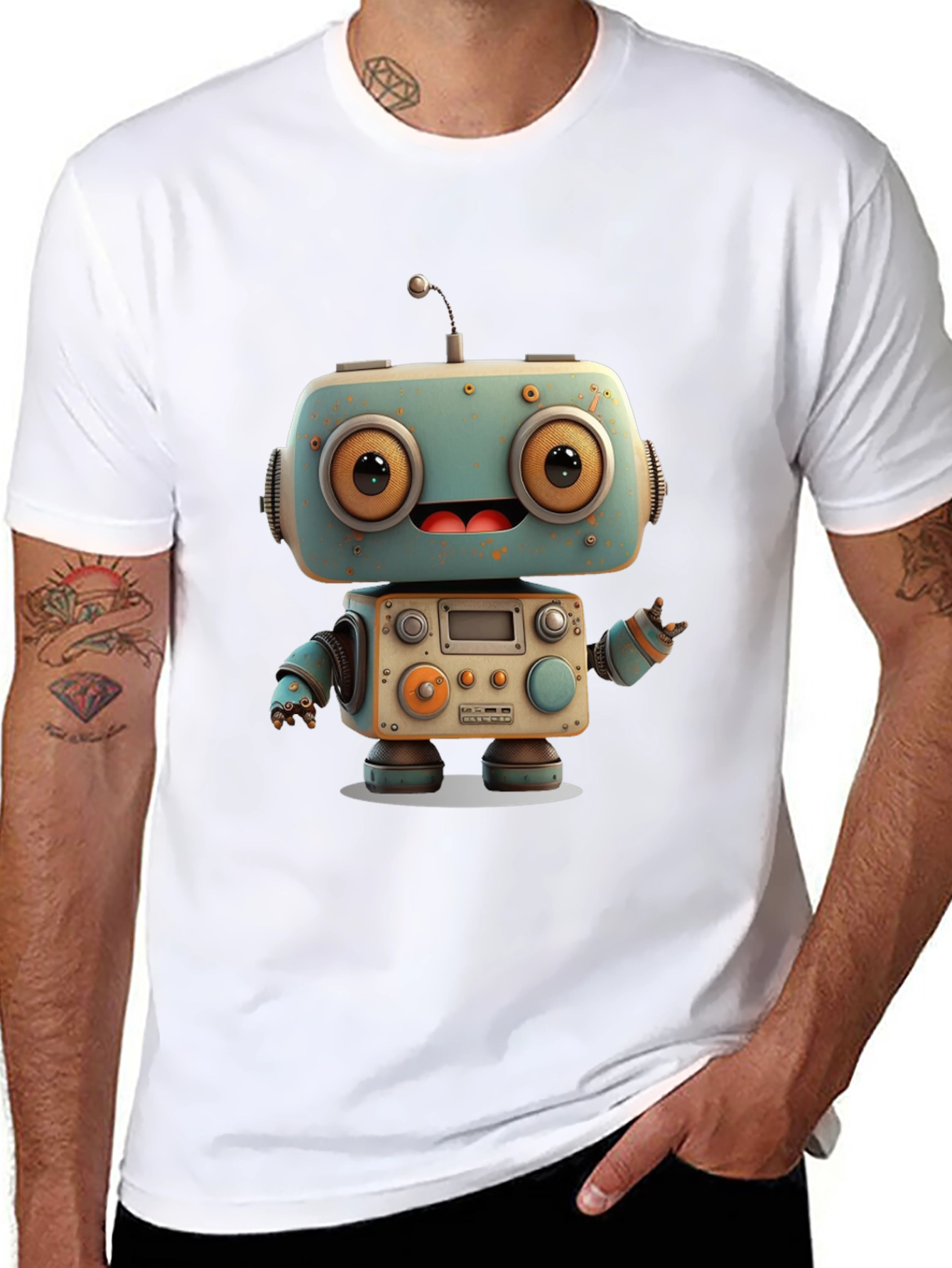 Robot Graphic Tee - Unique Design