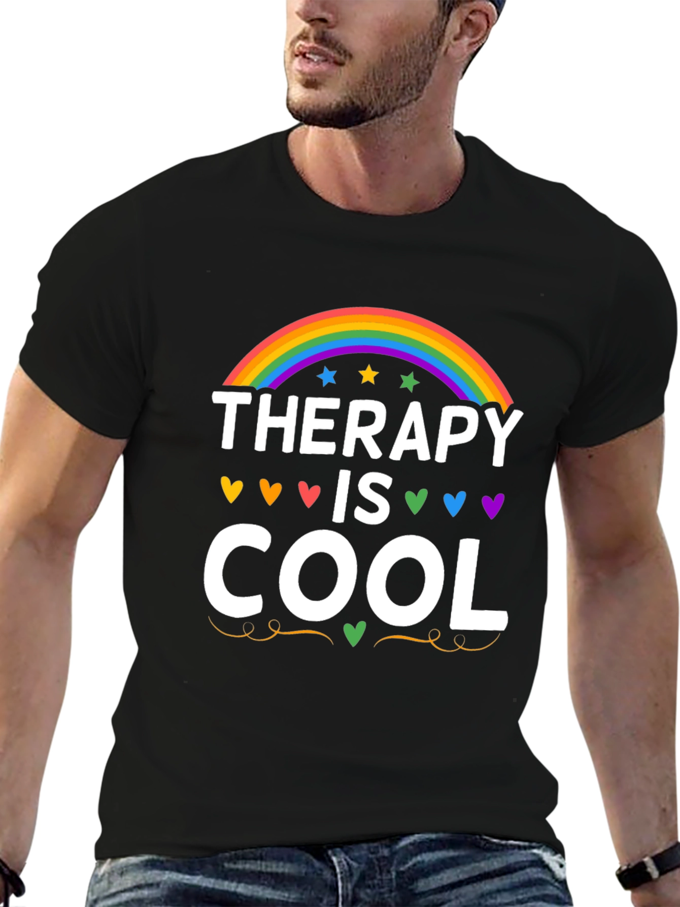 Therapy is Cool Rainbow Graphic Tee