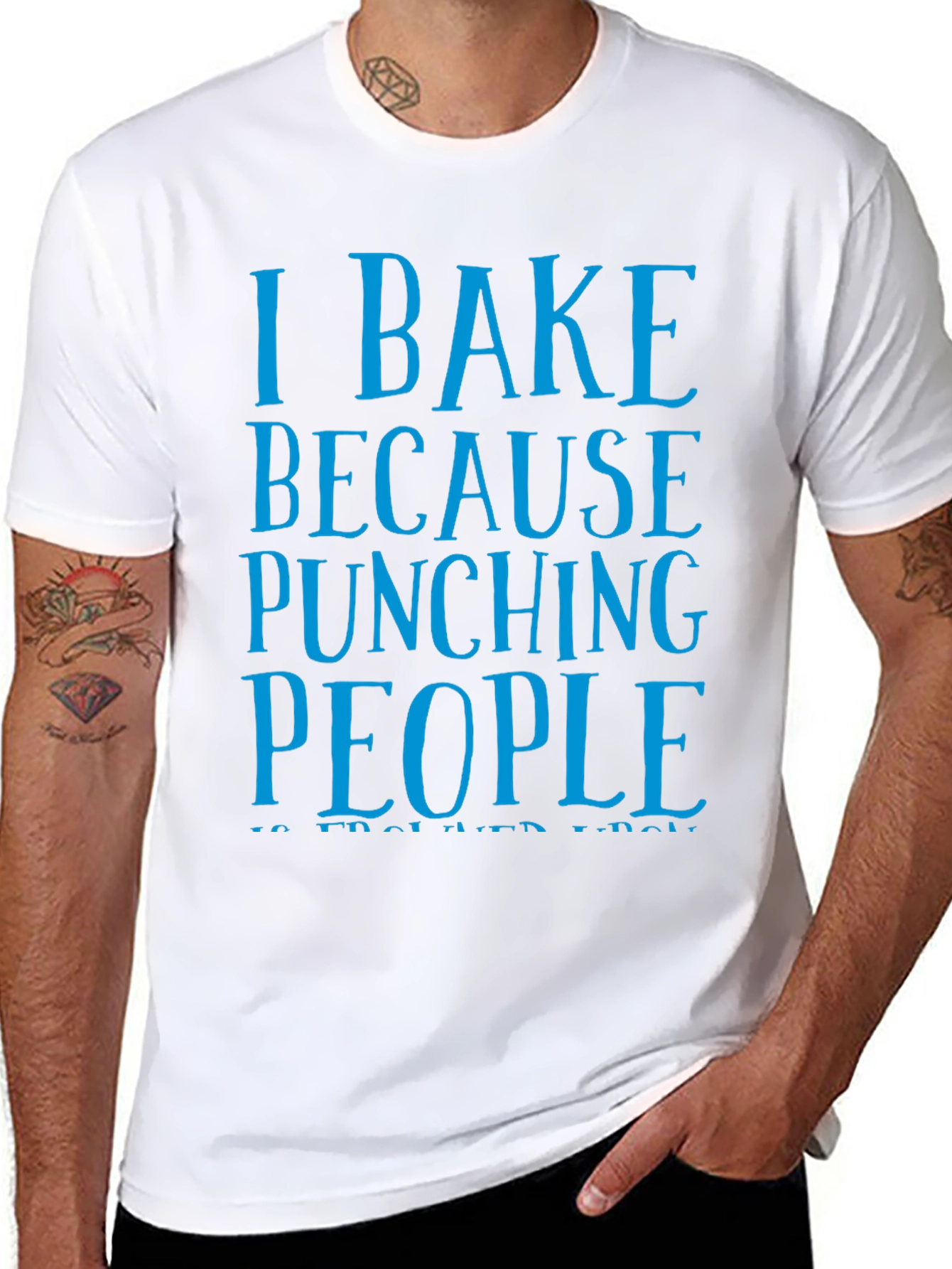 I Bake Because Punching People Funny T-Shirt