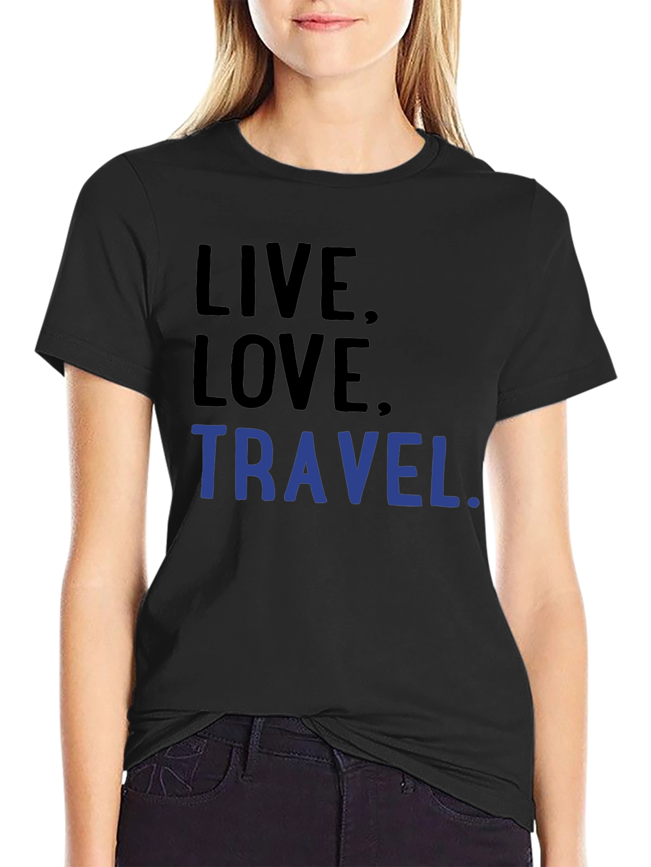 Live Love Travel Graphic Tee -  Cotton Blend