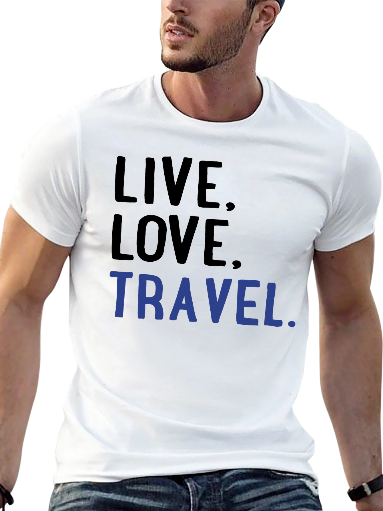 Live Love Travel Graphic Tee -  Cotton Blend