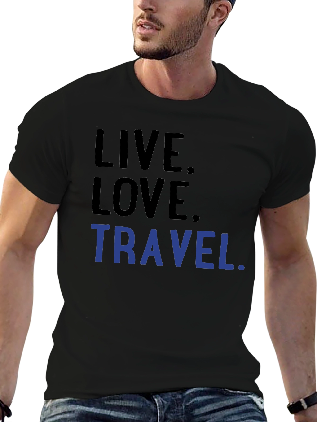 Live Love Travel Graphic Tee -  Cotton Blend