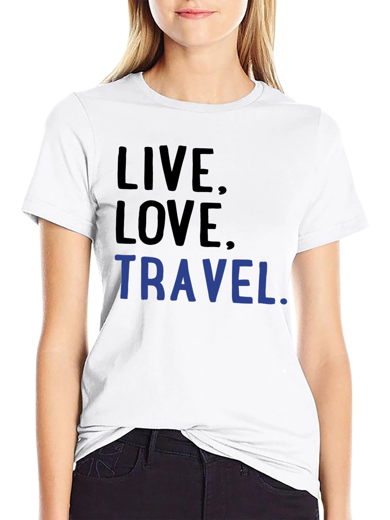 Live Love Travel Graphic Tee -  Cotton Blend