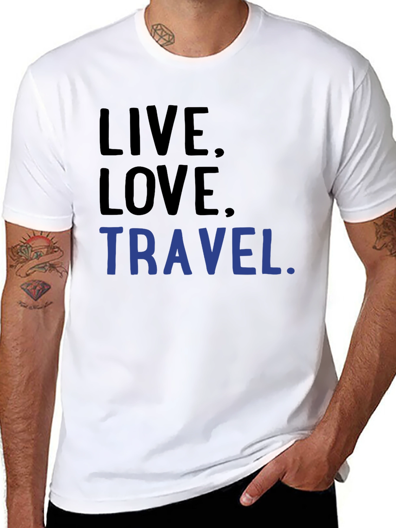 Live Love Travel Graphic Tee -  Cotton Blend