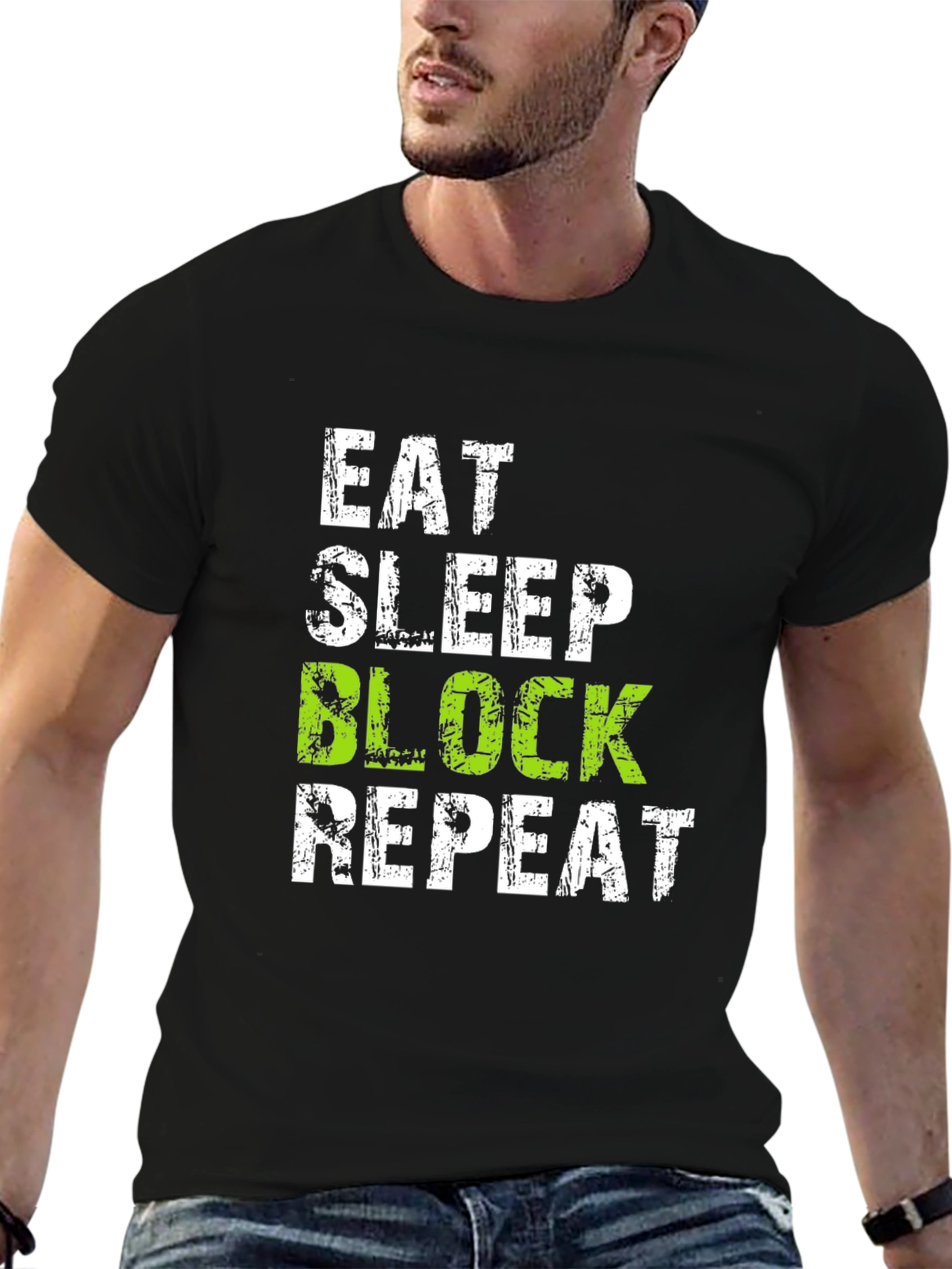 Eat Sleep Block Repeat Volleyball T-Shirt