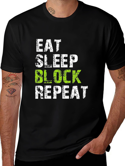 Eat Sleep Block Repeat Volleyball T-Shirt