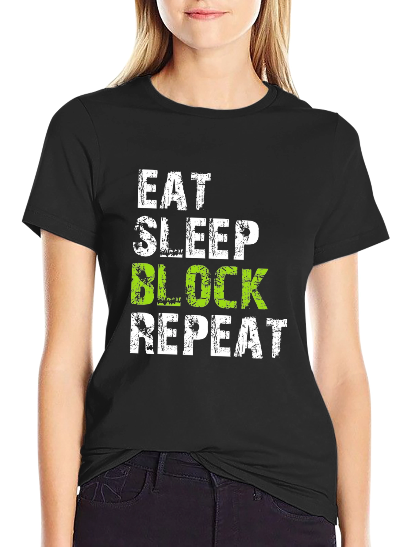 Eat Sleep Block Repeat Volleyball T-Shirt
